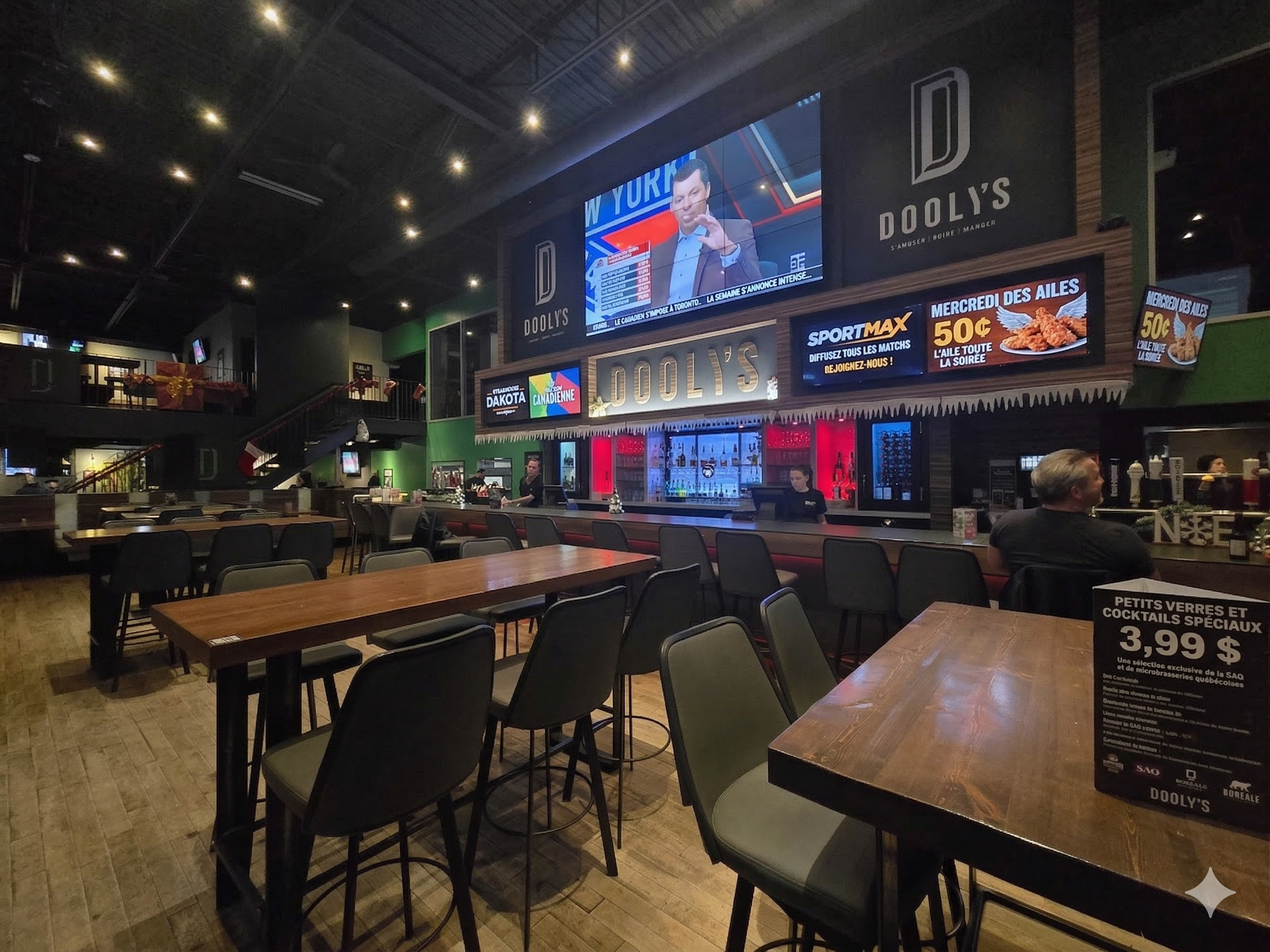 Réseau publicitaire DartsMEDIA dans un établissement au Québec